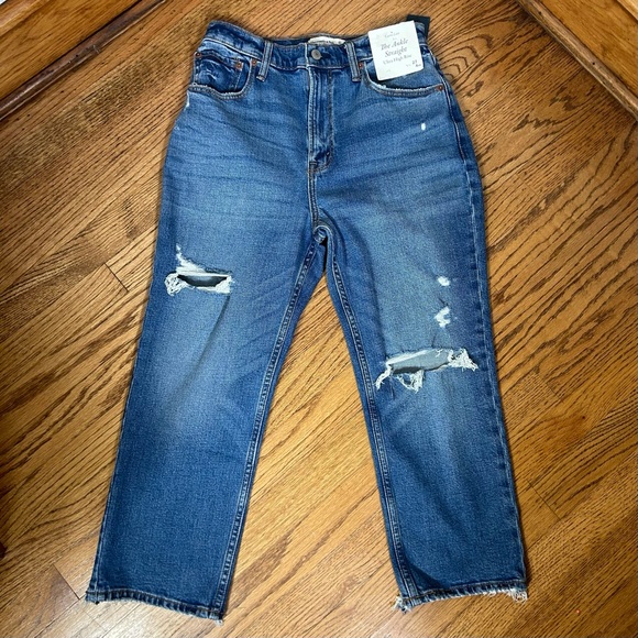 Abercrombie & Fitch | The Ankle Straight Ultra High Rise Jeans Size 27 NWT - Picture 8 of 13